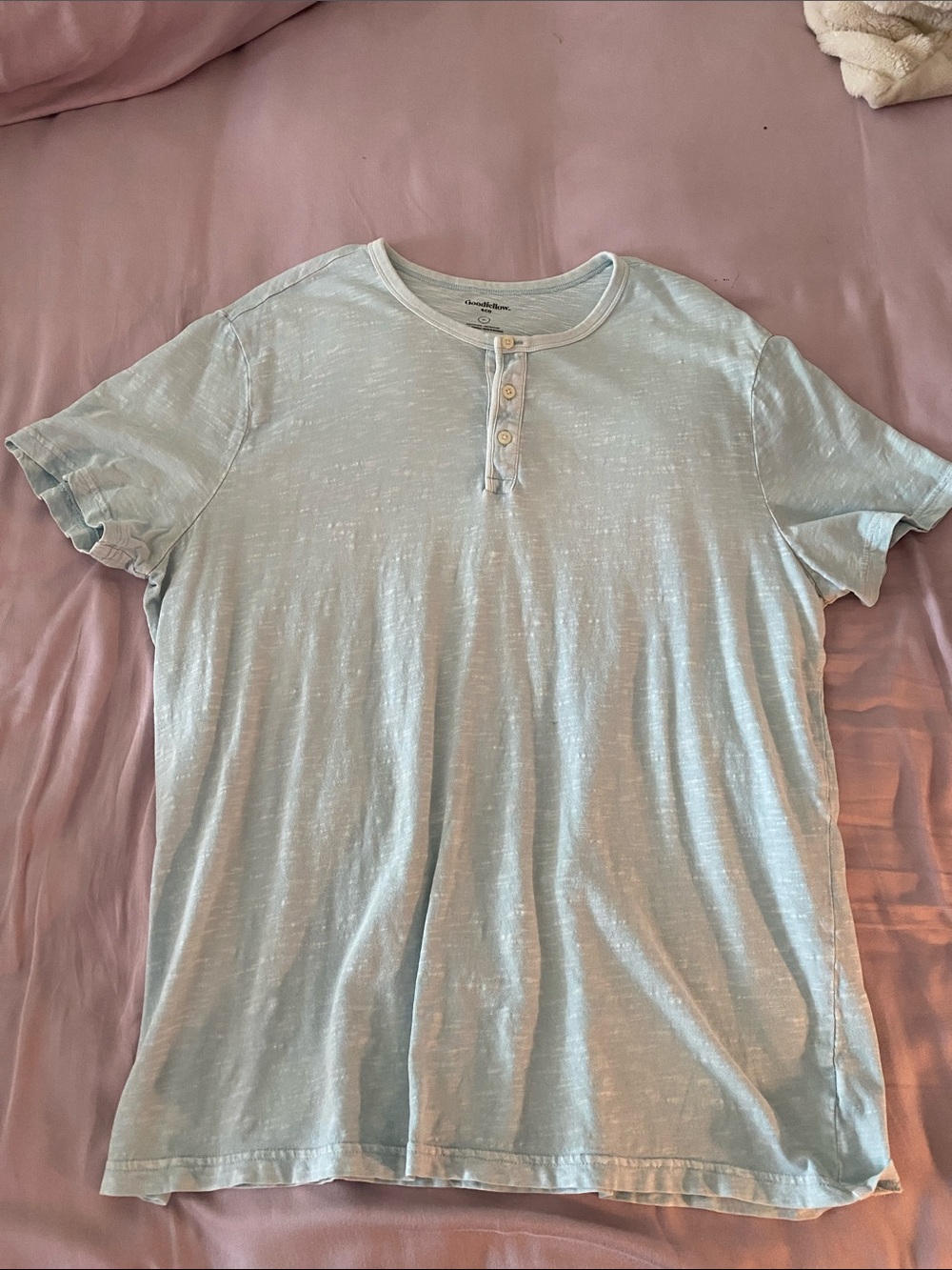 Goodfellow & Co Pale Blue Short-Sleeve Henley